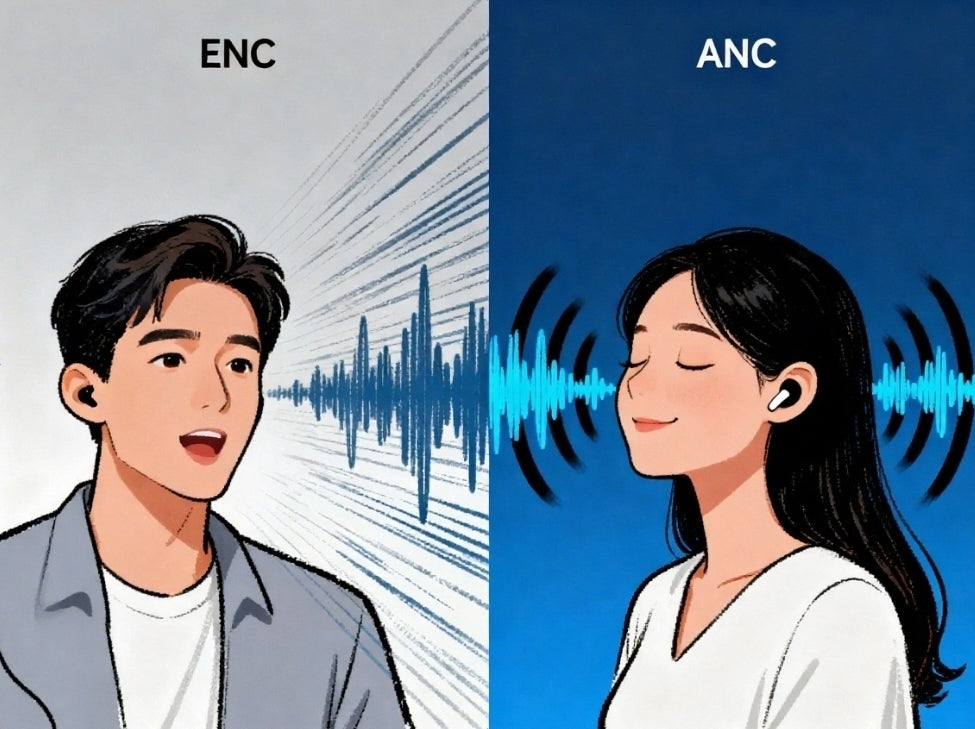 Bluetoothイヤホンで通話をクリアにする秘密兵器:ENC環境ノイズキャンセリング技術