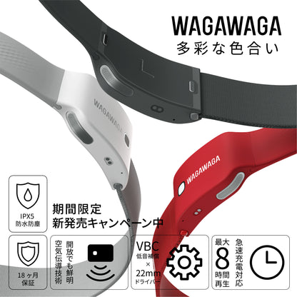 スポーツ専用 空気伝導 Bluetooth 5.3 イヤホン。 着脱式で丸洗い可能。連続再生8時間WAGAWAGA Champion