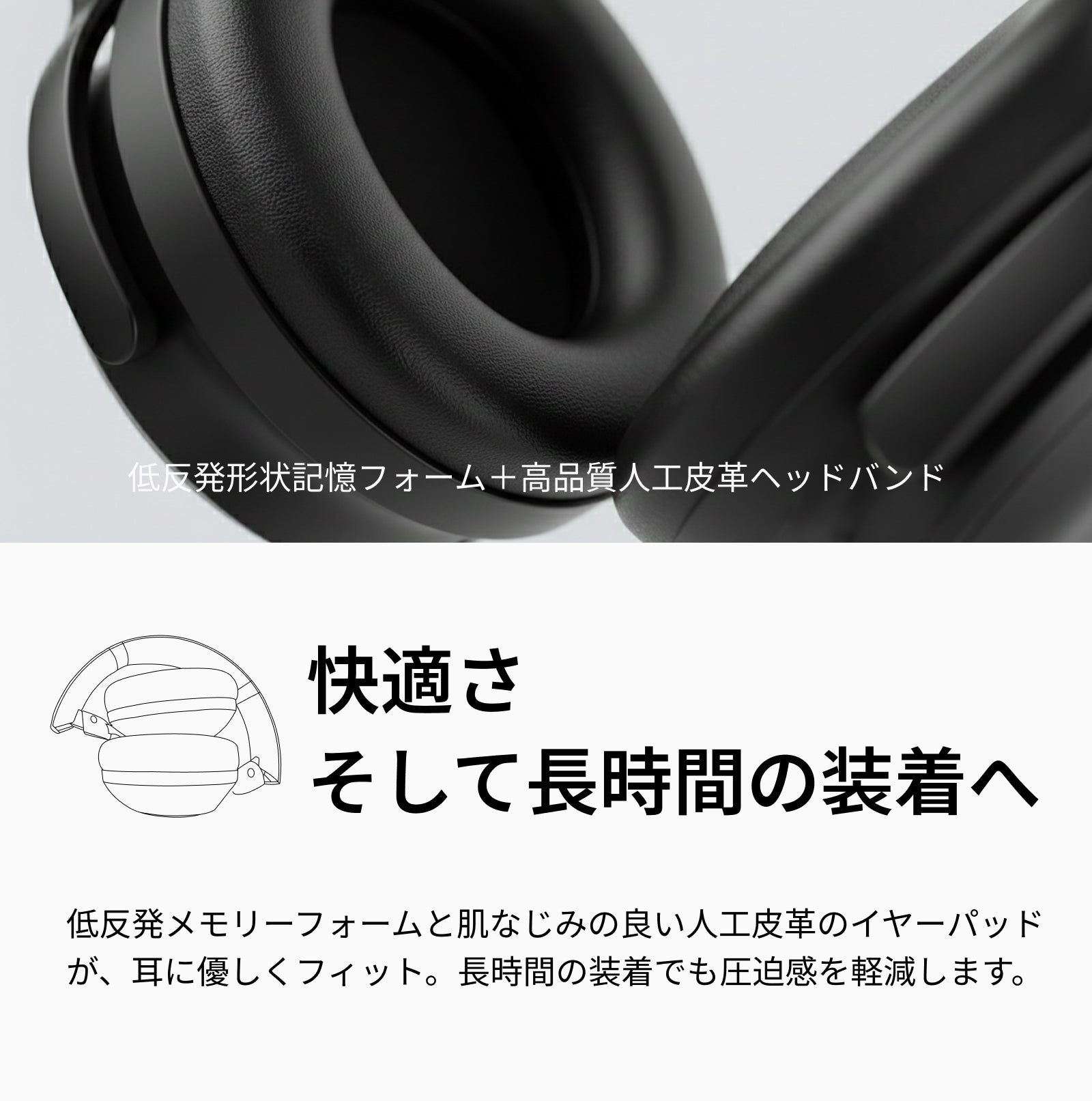 ノイズキャンセリングヘッドホンOE2100ANC|148時間再生|40mm+10mmの同軸デュアルドライバーが奏でる圧倒的な高解像度サウンド|原音を追求するANCヘッドホン