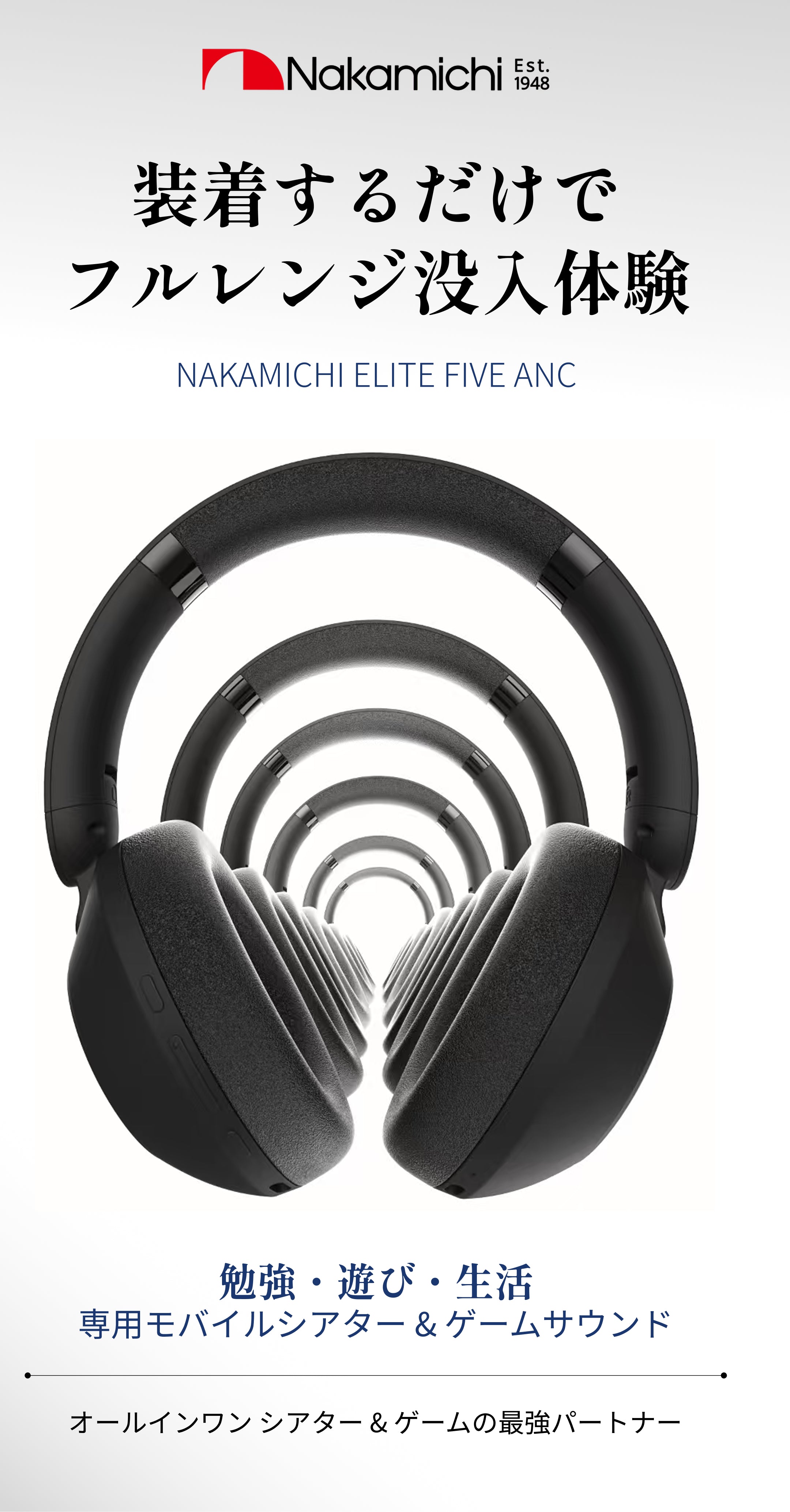 Nakamichi ナカミチサウンドワイヤレス ヘッドホン 有線無線両用