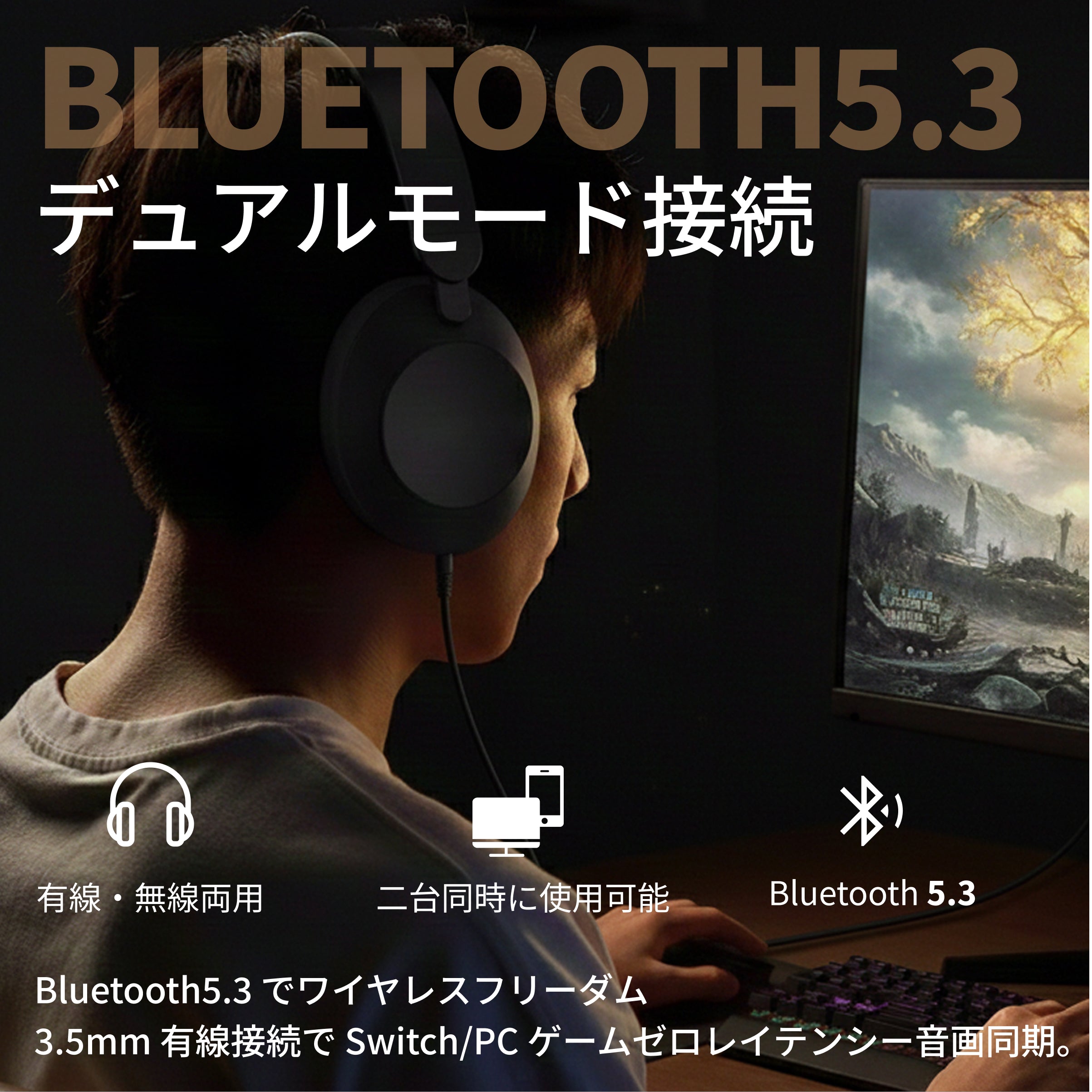 Nakamichi ナカミチサウンドワイヤレス ヘッドホン 有線無線両用Bluetooth 5.3ブルートゥースヘッドホンElite Five ANC