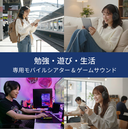 Nakamichi ナカミチサウンドワイヤレス ヘッドホン 有線無線両用Bluetooth 5.3ブルートゥースヘッドホンElite Five ANC